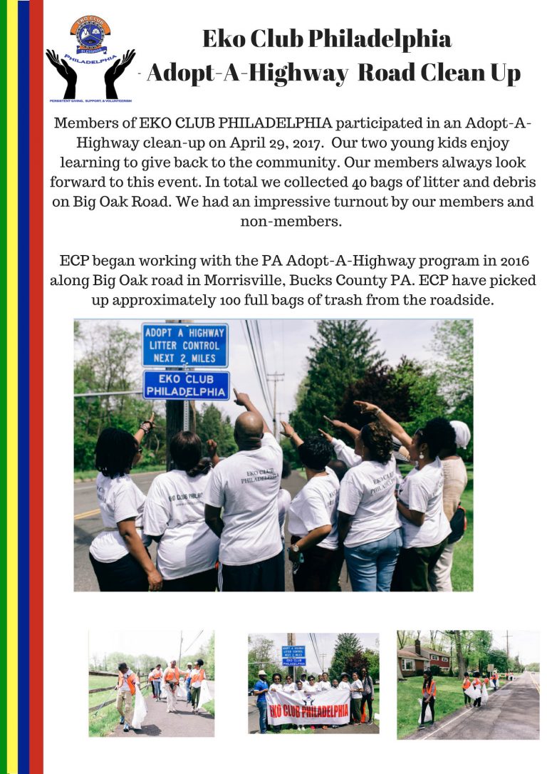 Eko Club Philadelphia - Adopt-A-Highway Road Clean Up-1